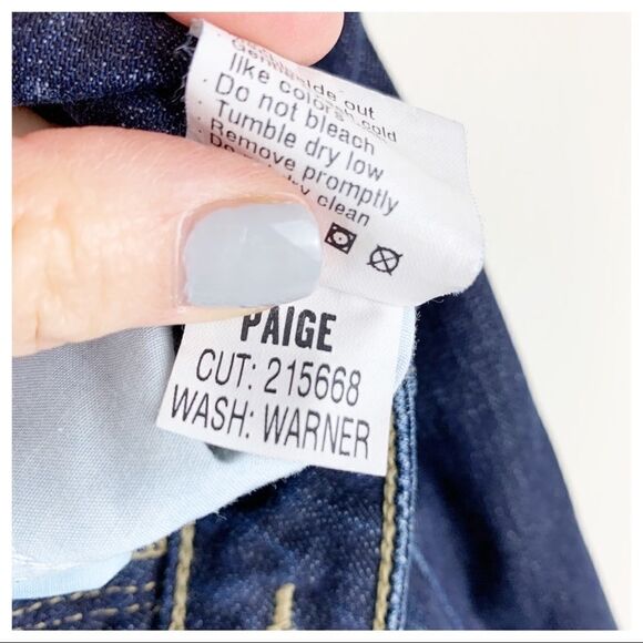 Paige Cutoff Stretch Denim Bermuda Jean Shorts Sz 26 - Picture 14 of 14